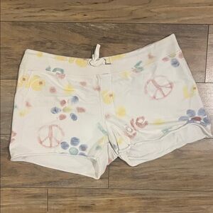 Lucky Brand White and Yellow Knit Shorts